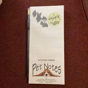 Vintage New Pet Notes Scottish Terrier Scottie Dog Pad W/ Pencil Magnetic